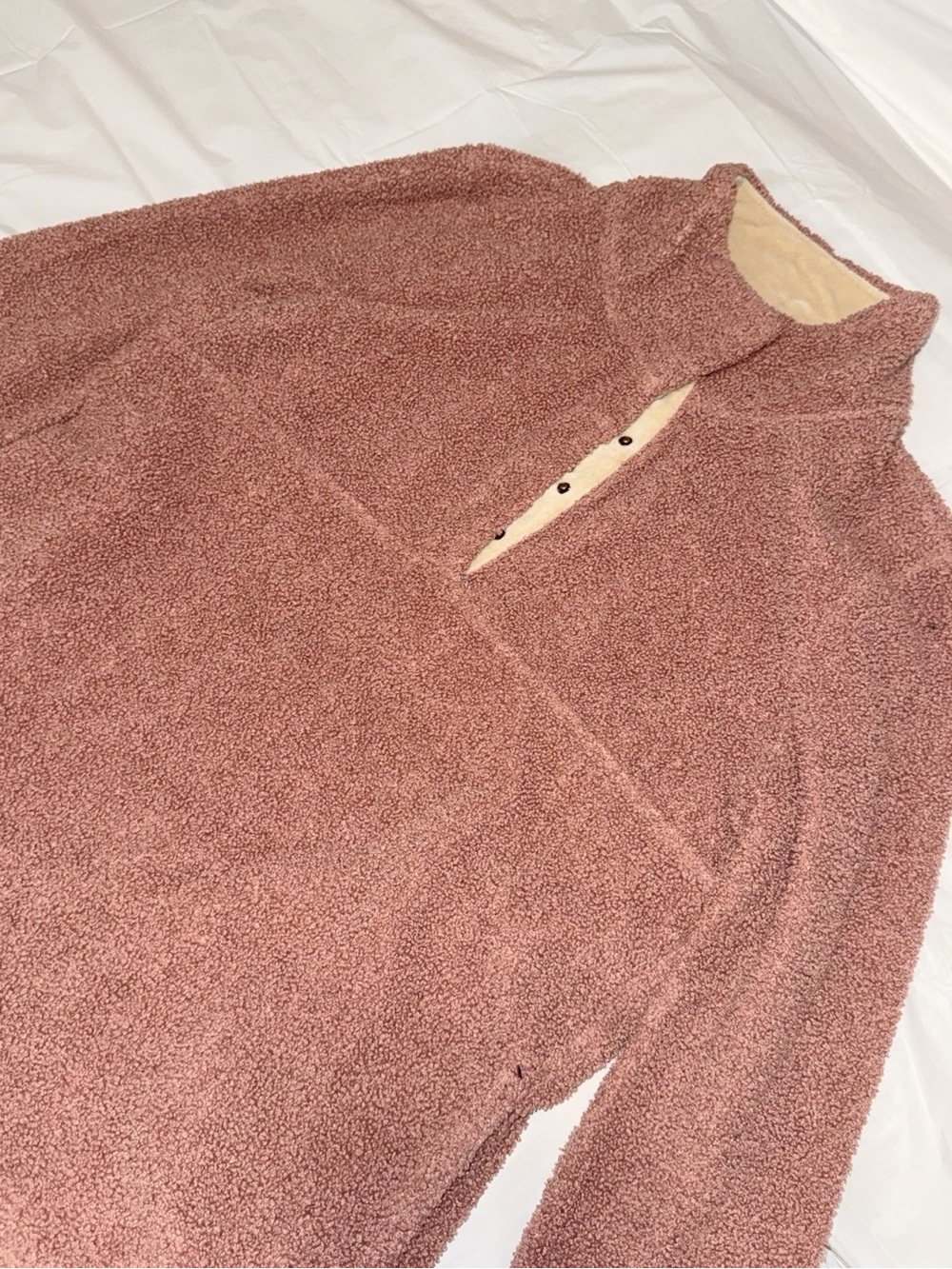 ENRO Dusty Rose Sherpa Snap Pullover Size Small
